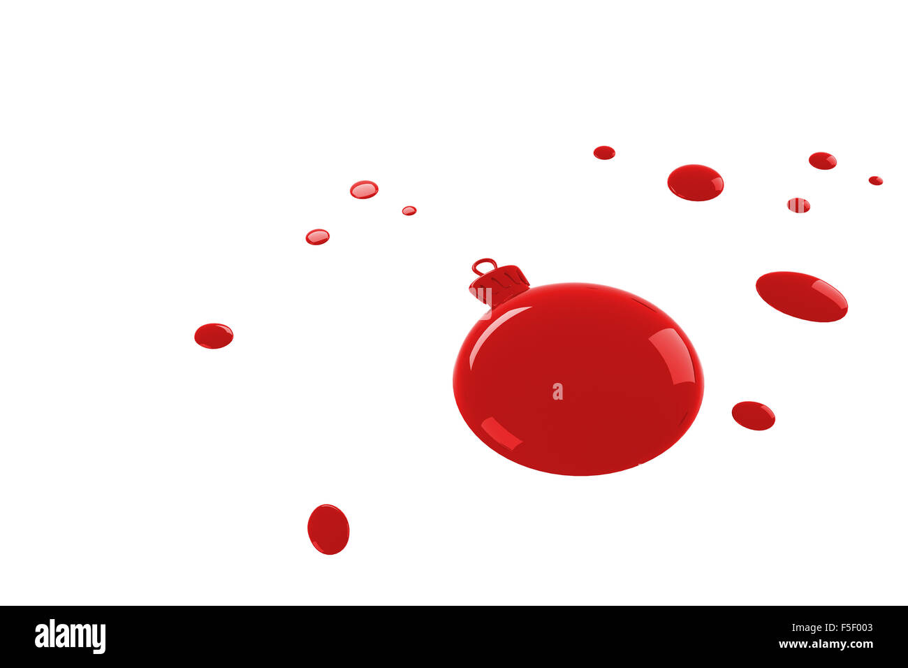 Una pallina rossa spruzzi di vernice Foto Stock