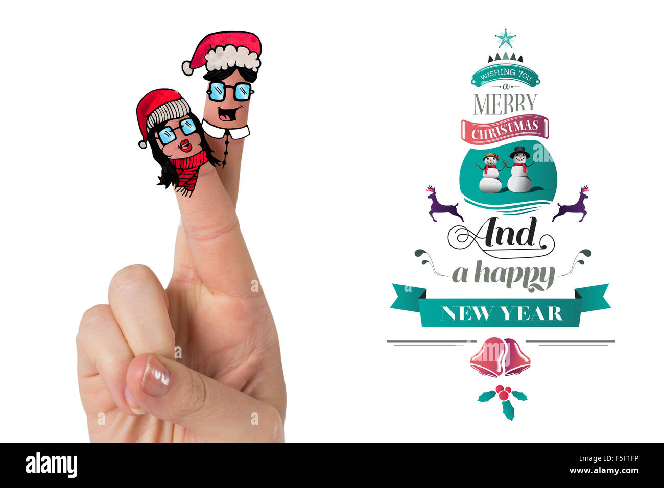 Immagine composita delle dita di natale Foto Stock