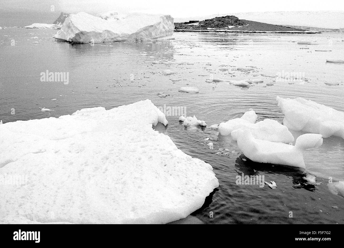 HMS Endurance British Antarctic Survey idrografiche Nave, Grahamland Antarctic British Antarctic Stonnington Base 1973 Foto Stock