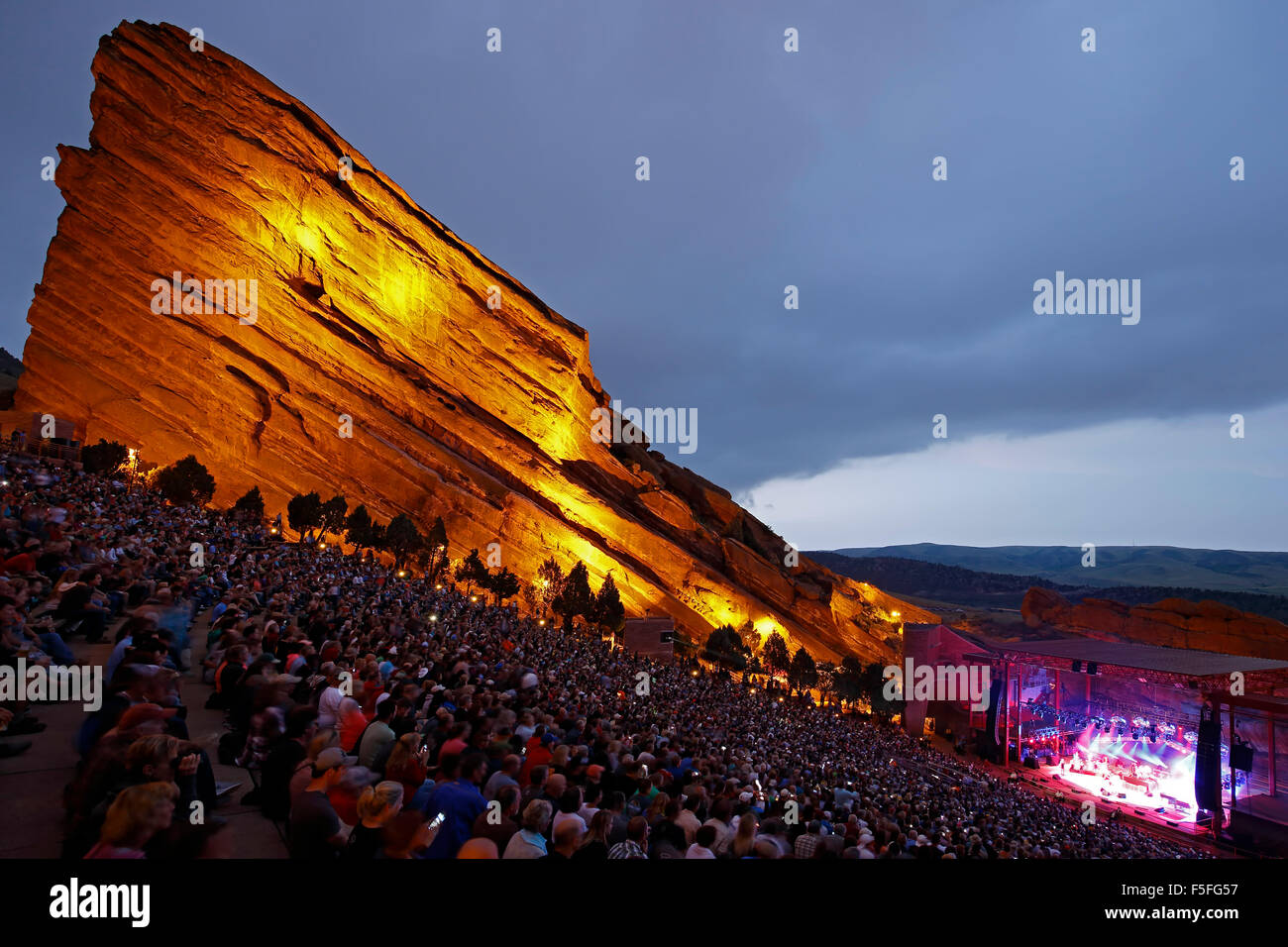 Concerto, rocce rosse anfiteatro, Morrison (nei pressi di Denver), Colorado, STATI UNITI D'AMERICA Foto Stock