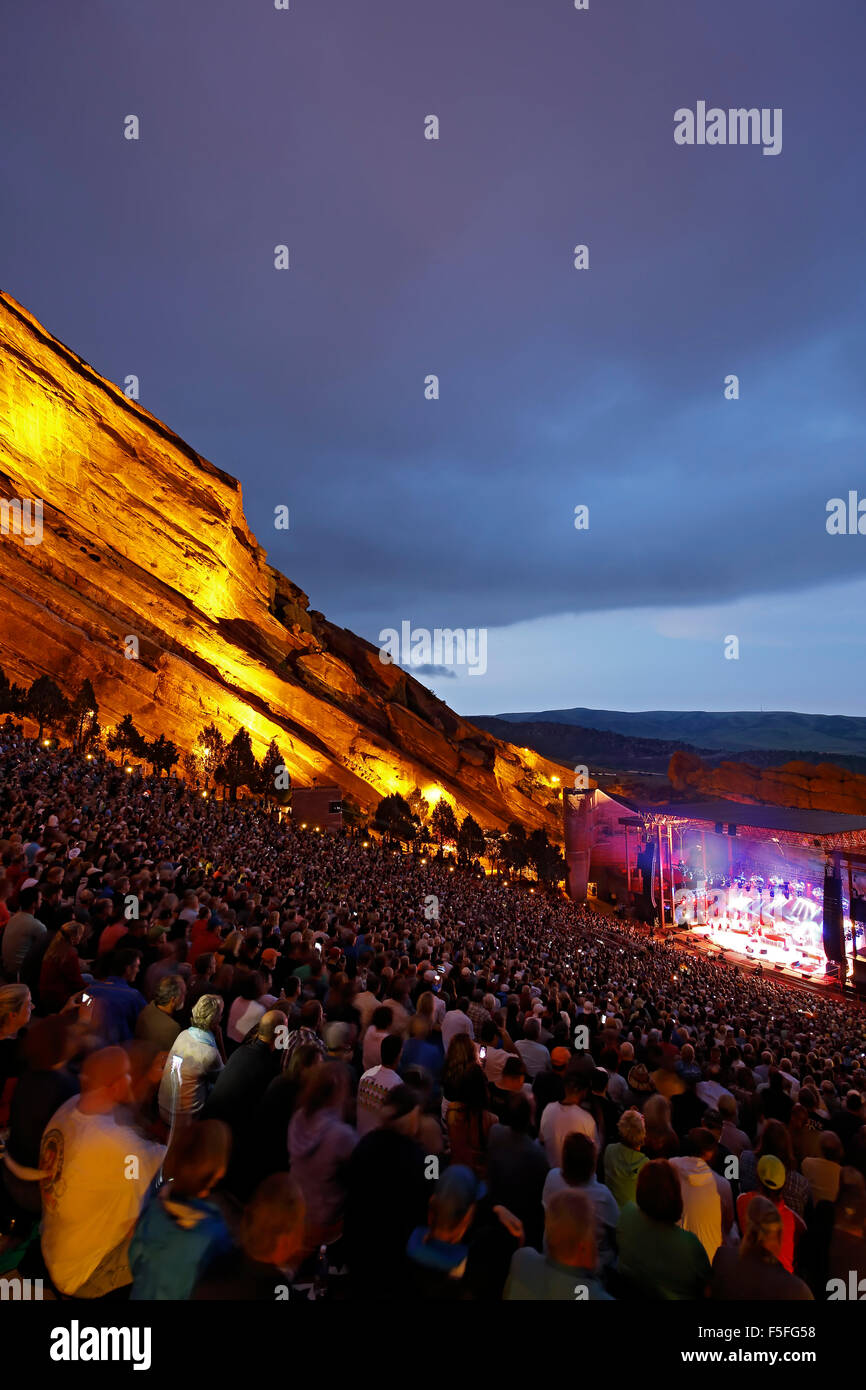 Concerto, rocce rosse anfiteatro, Morrison (nei pressi di Denver), Colorado, STATI UNITI D'AMERICA Foto Stock