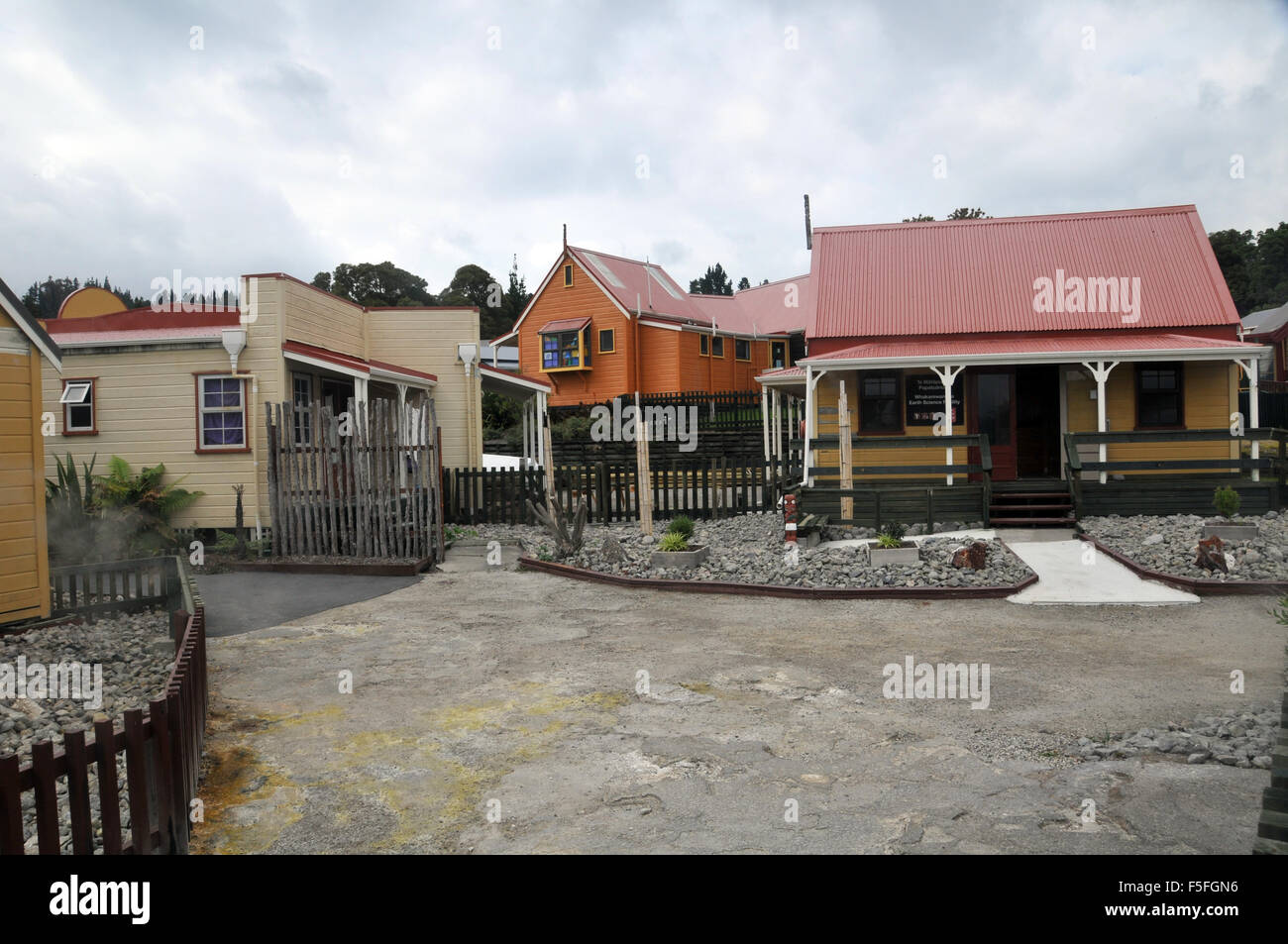 Whakarewarewa Villaggio Maori, Rotorua, Isola del nord, Nuova Zelanda Foto Stock