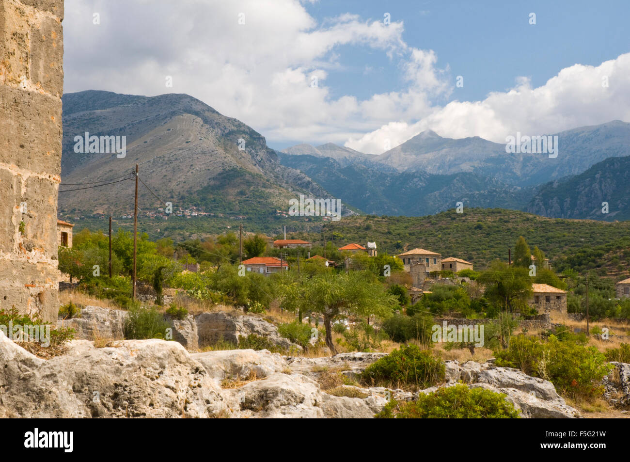 Il piccolo villaggio di A. Sophia, Eso Mani, Grecia Foto Stock