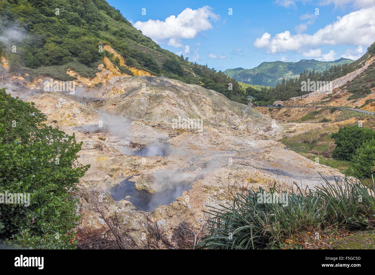 Area vulcanica Mount Soufriere Saint Lucia West Indies Foto Stock