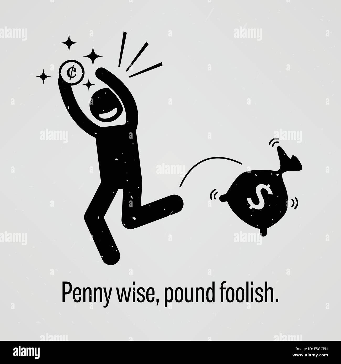 Penny Wise, Pound sciocco Illustrazione Vettoriale