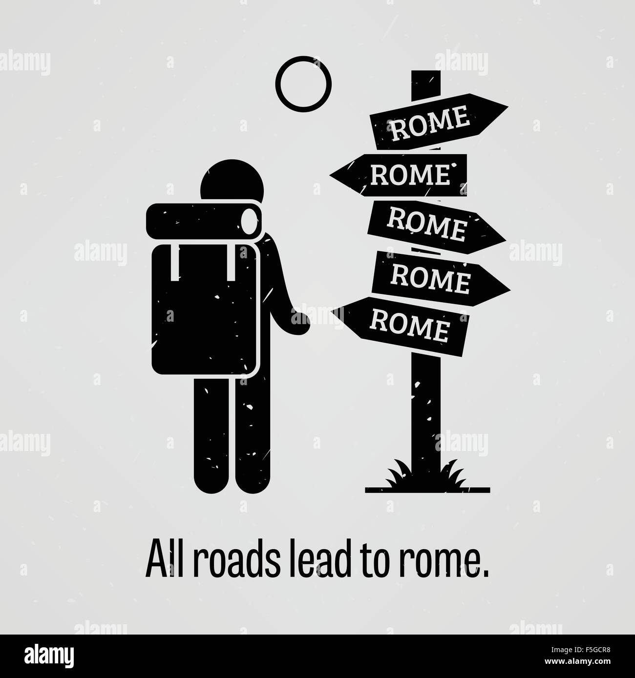 Tutte le strade portano a Roma Illustrazione Vettoriale
