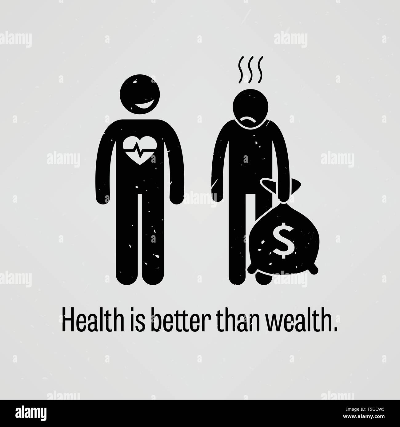 La salute è meglio di ricchezza Illustrazione Vettoriale