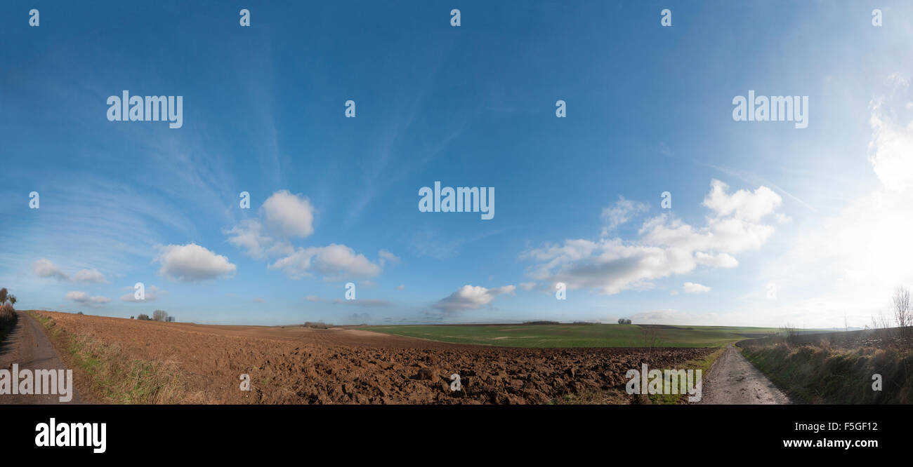 Frontline, terra di nessuno e campo di battaglia, Ovillers-la-Boiselle, Francia Foto Stock