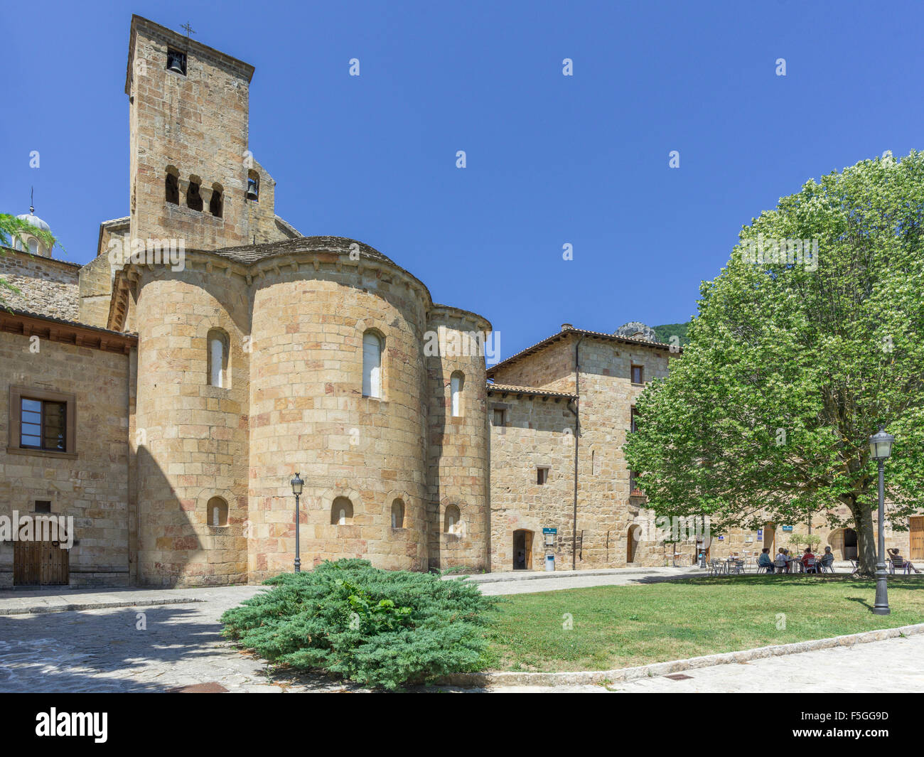 Monastero di Leyre, esterno, sìa, Navarra, Spagna Foto Stock