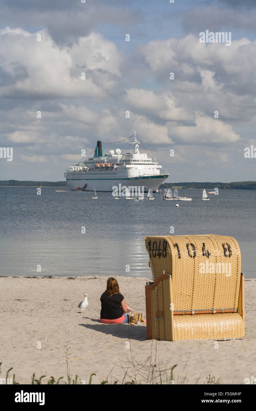 Eckernfoerde, Germania, la nave di crociera Albatros in Eckernfoerder Bay Foto Stock
