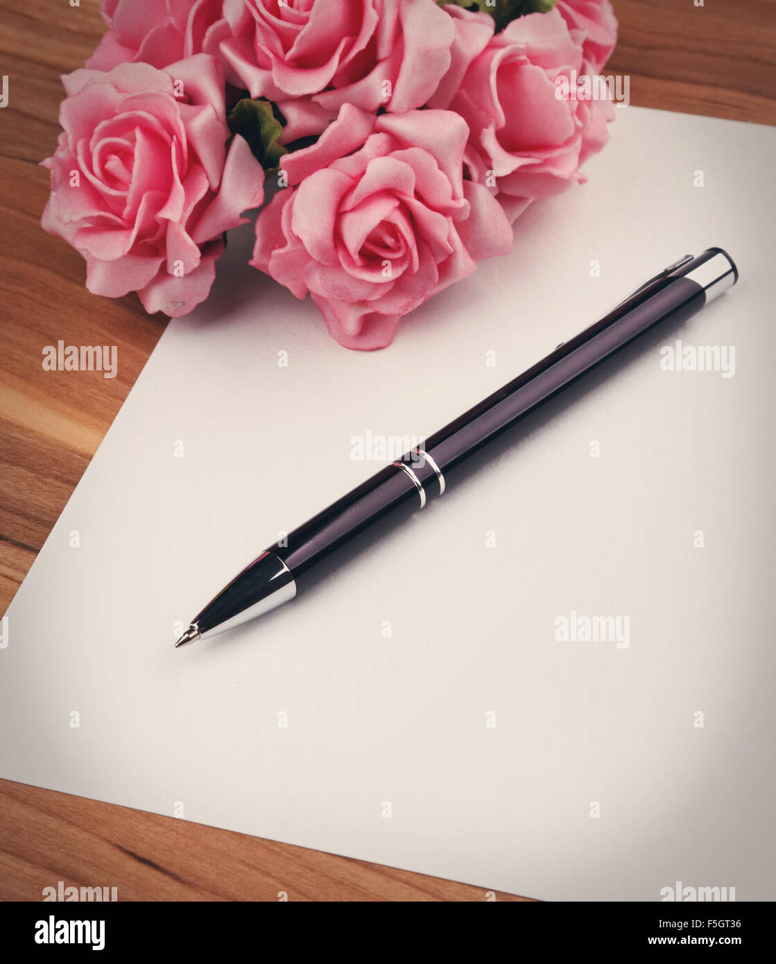 Scheda vuota con fiori Foto Stock