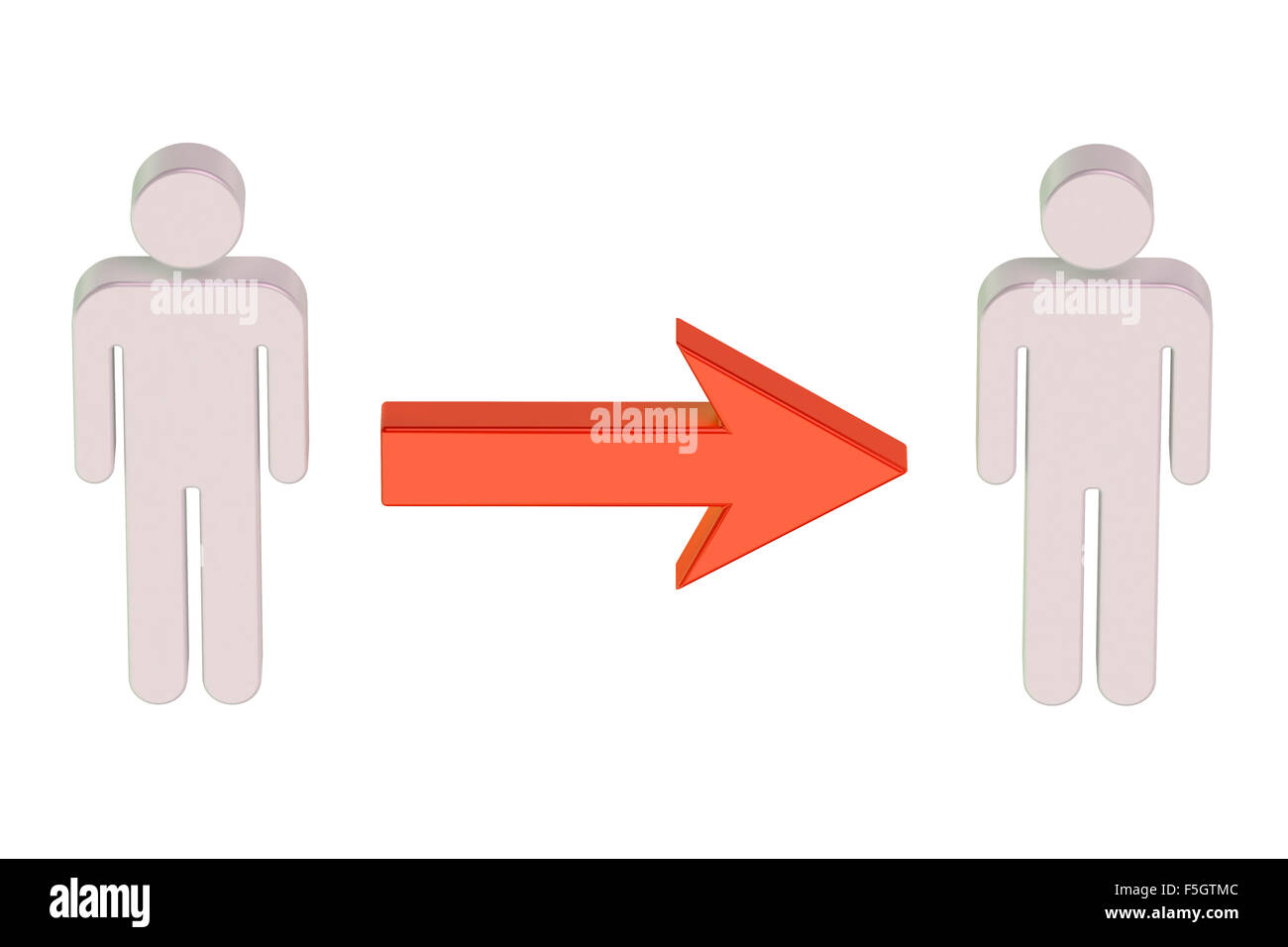 Collegamenti del concetto di persone isolate su sfondo bianco Foto Stock