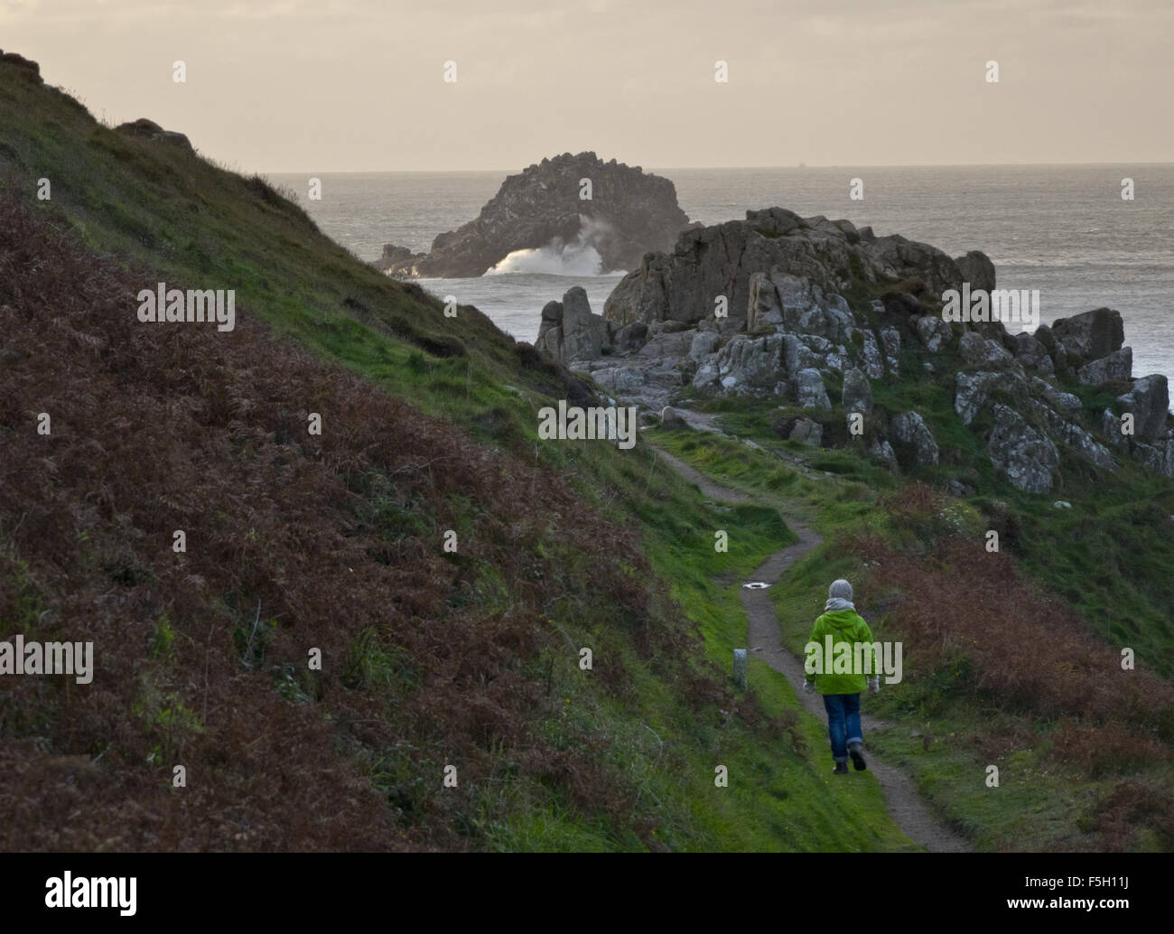 A sud ovest il percorso costiero della Cornovaglia Cornish Coast Foto Stock