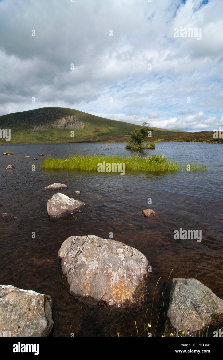 Guardando sul Loch Skene, Dumfries and Galloway Foto Stock