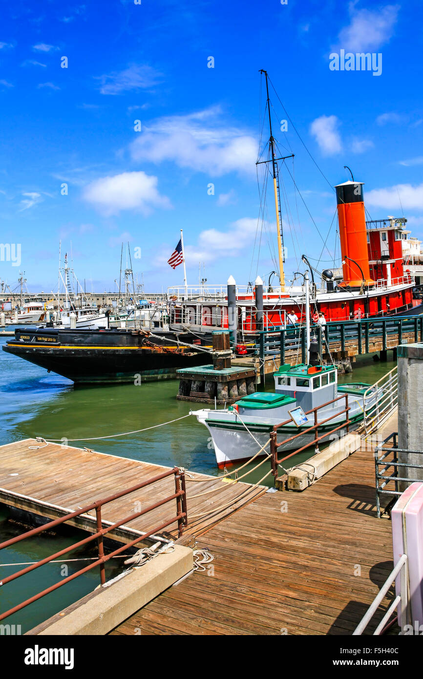 Il 1907 Hercules rimorchiatore conservati presso la San Francisco Maritime National Historical Park di San Francisco, California Foto Stock