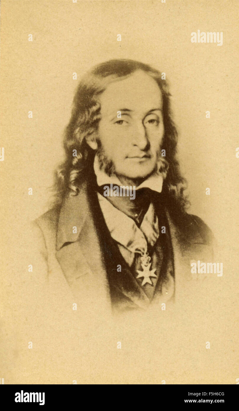 L'Italiano violinista e compositore Niccolò Paganini Foto Stock