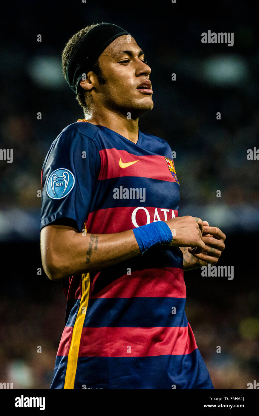 Barcellona, Spagna. 4 Novembre, 2015. FC Barcelona di avanti NEYMAR JR.Durante la Champions League match tra FC Barcelona e FC BATE Borisov allo stadio Camp Nou a Barcellona Credito: matthi/Alamy Live News Foto Stock