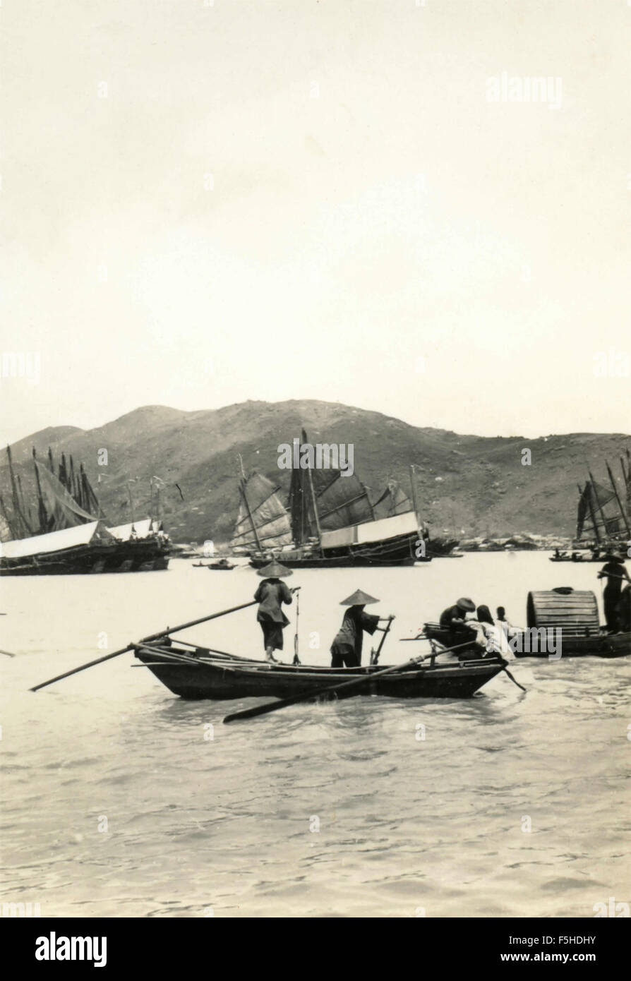 Boatwomen, Macao, Cina Foto Stock