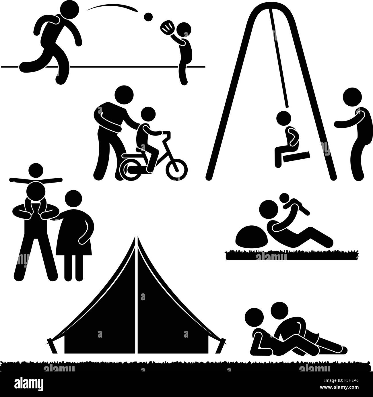 Padre papà papà figlio genitore di famiglia genitorialità paternità icona simbolo segno pittogramma Illustrazione Vettoriale