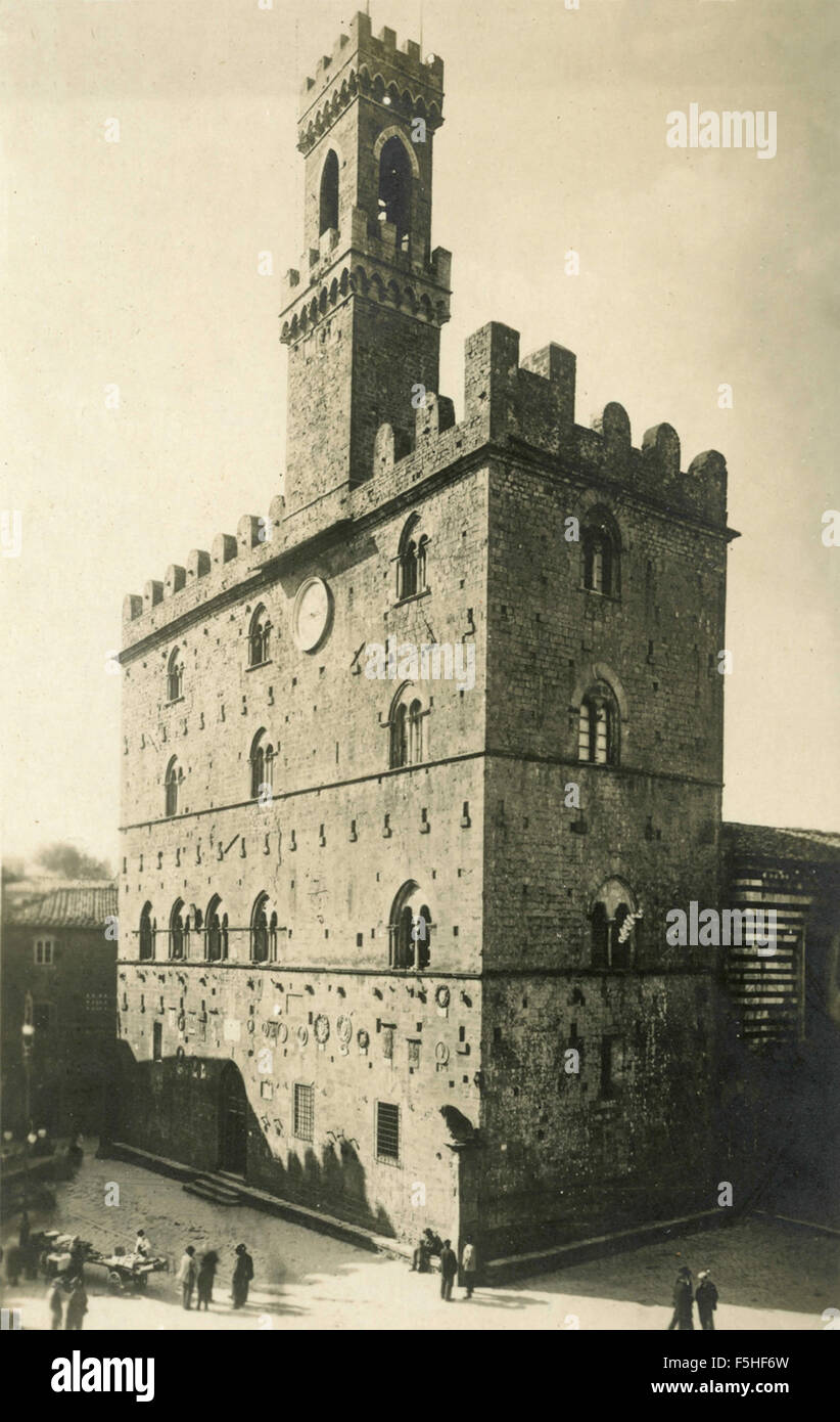 Il Palazzo dei Priori, Volterra, Italia Foto Stock