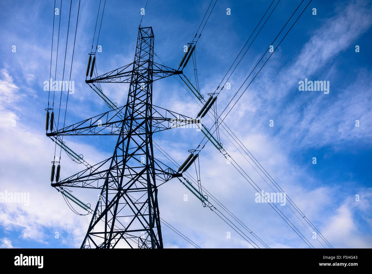 Pilone di elettricità. Regno Unito Foto Stock