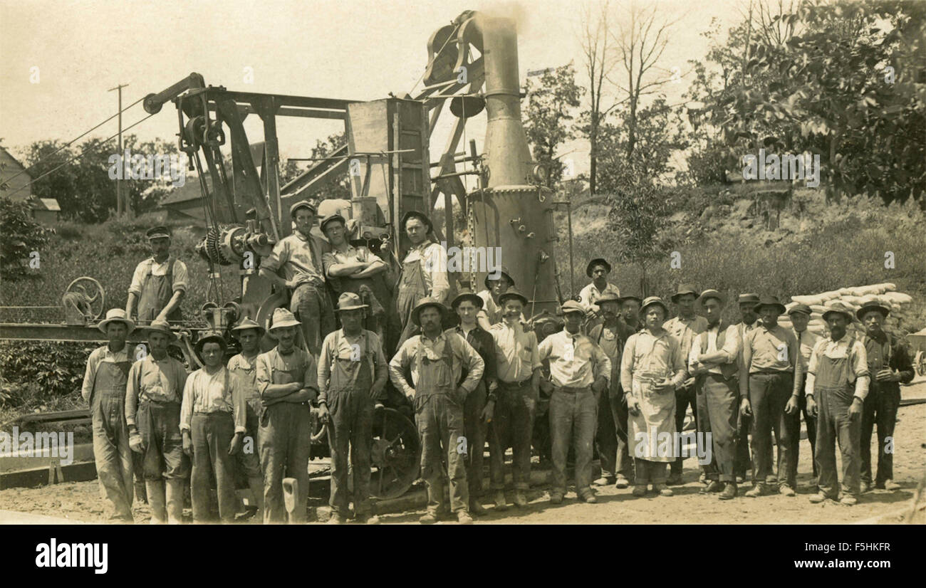 La costruzione della ferrovia, Minneapolis, Minnesota, Stati Uniti d'America Foto Stock