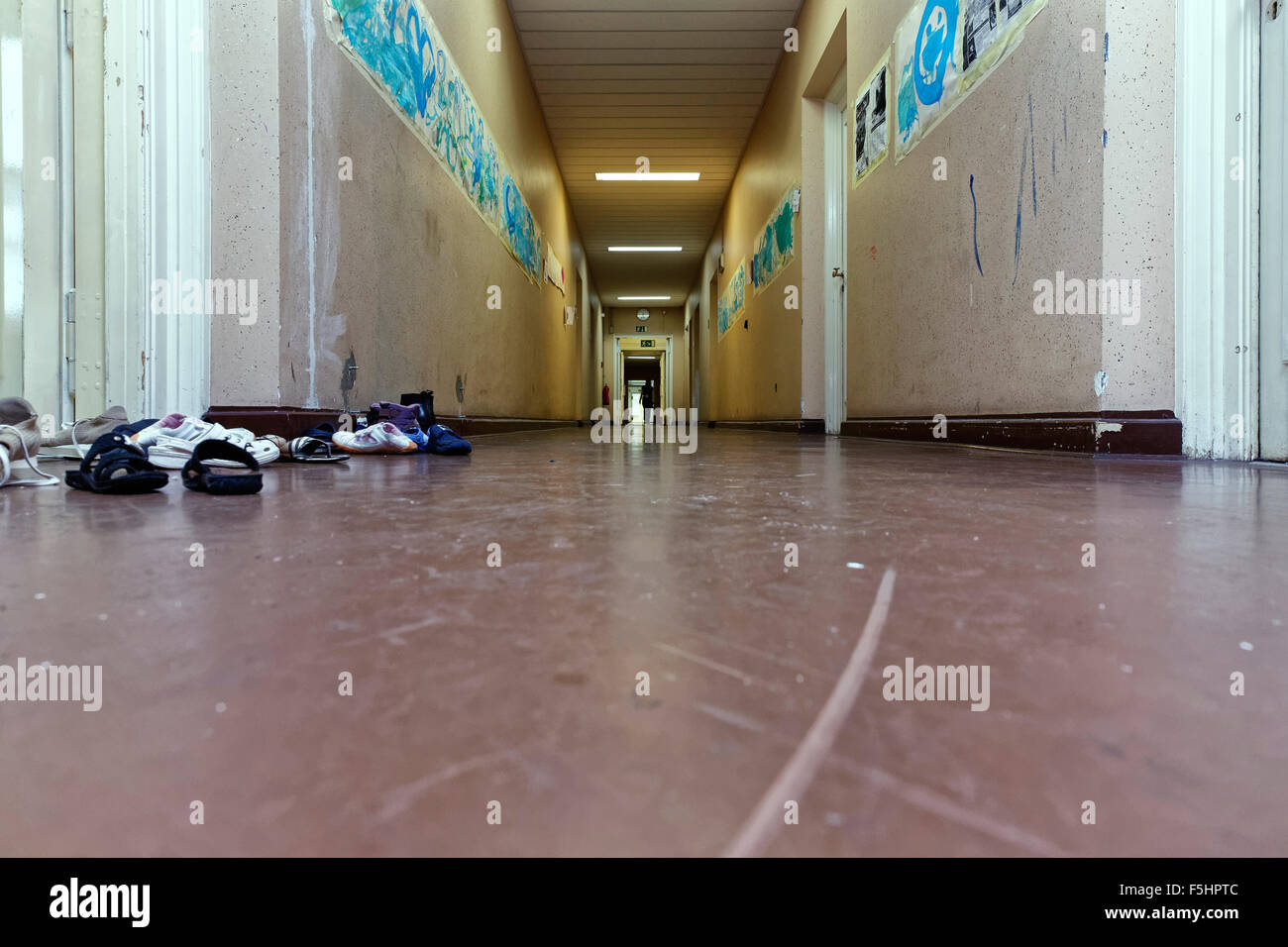 Berlino, Germania, Fluechtlingsunterkunft Ex-Rathaus Wilmersdorf Foto Stock