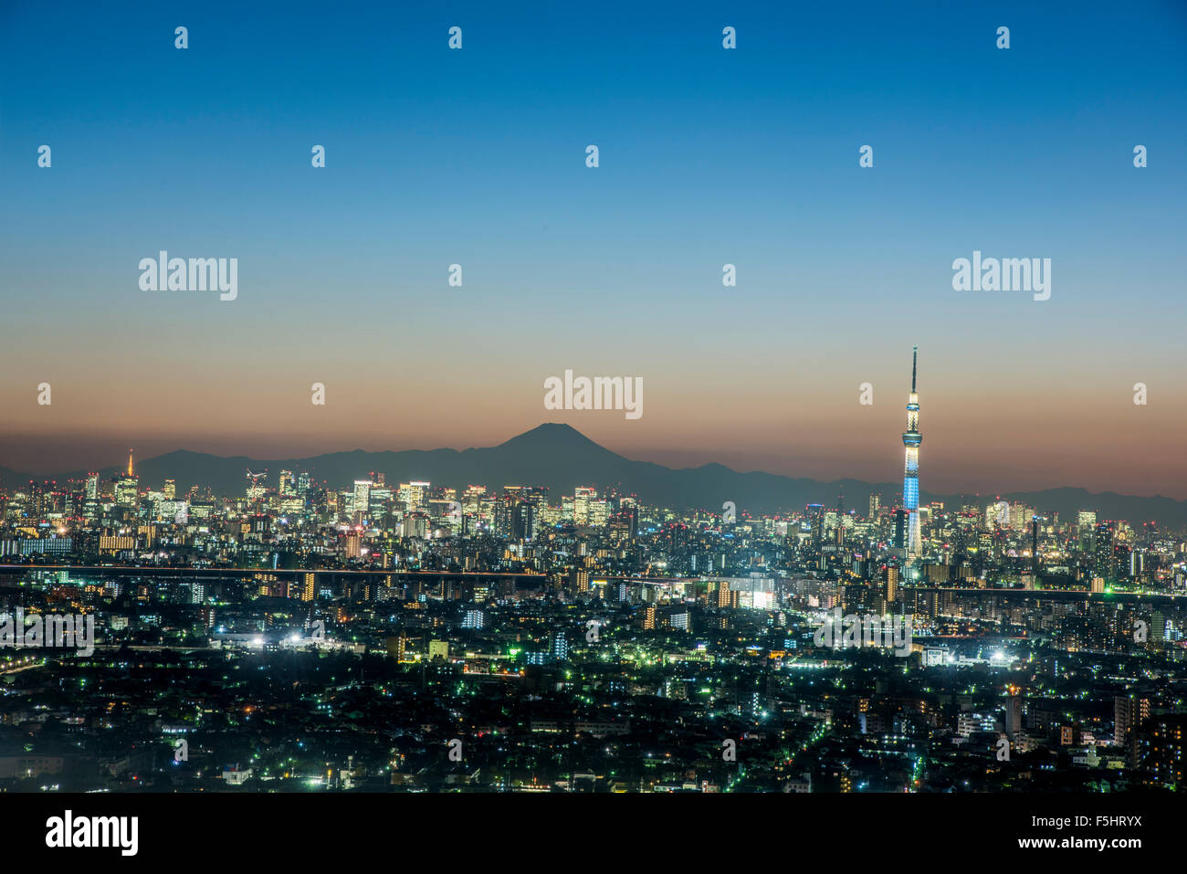 Vista generale di Tokyo,dall'I-Link Città Ichikawa,Ichikawa città,prefettura di Chiba, Giappone Foto Stock