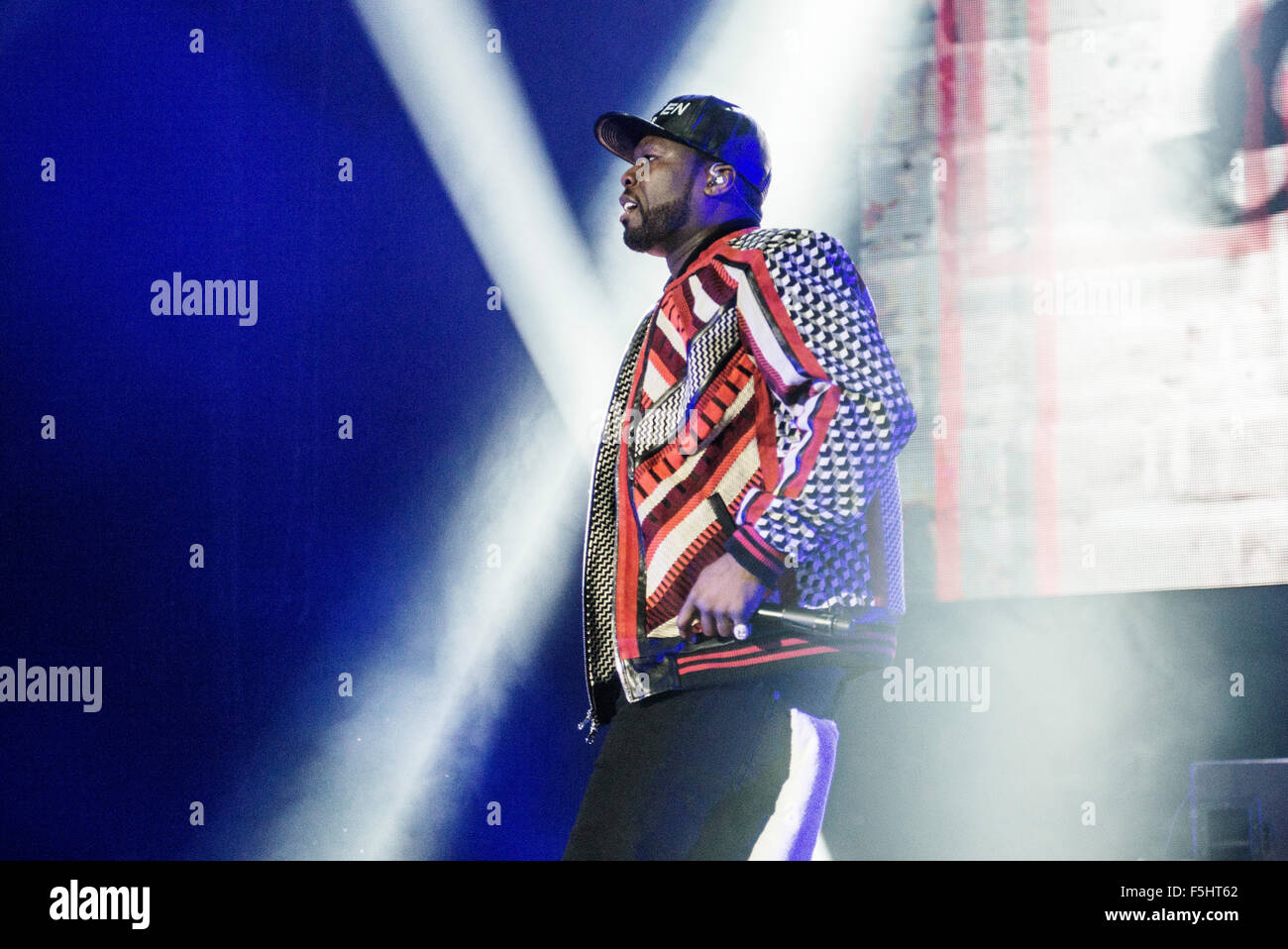 Glasgow, Scotland, Regno Unito. 4 Novembre, 2015. Rapper Curtis Jackson aka 50 Cent , esegue al SSE Idro il 4 novembre 2015 a Glasgow, in Scozia. Credito: Sam Kovak/Alamy Live News Foto Stock