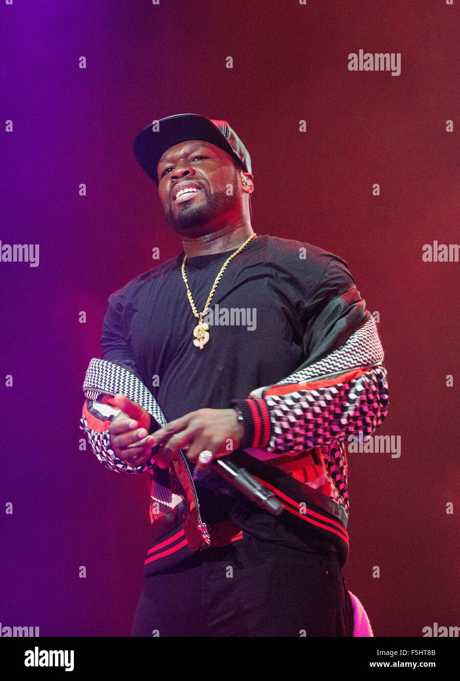 Glasgow, Scotland, Regno Unito. 4 Novembre, 2015. Rapper Curtis Jackson aka 50 Cent , esegue al SSE Idro il 4 novembre 2015 a Glasgow, in Scozia. Credito: Sam Kovak/Alamy Live News Foto Stock