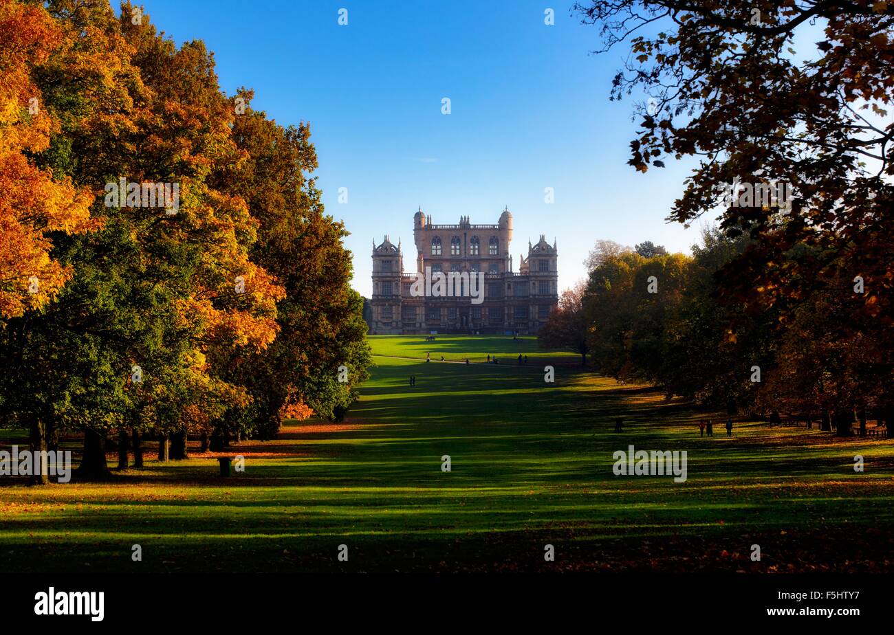 Un autunno in scena a wollaton park Nottingham England Regno Unito Foto Stock