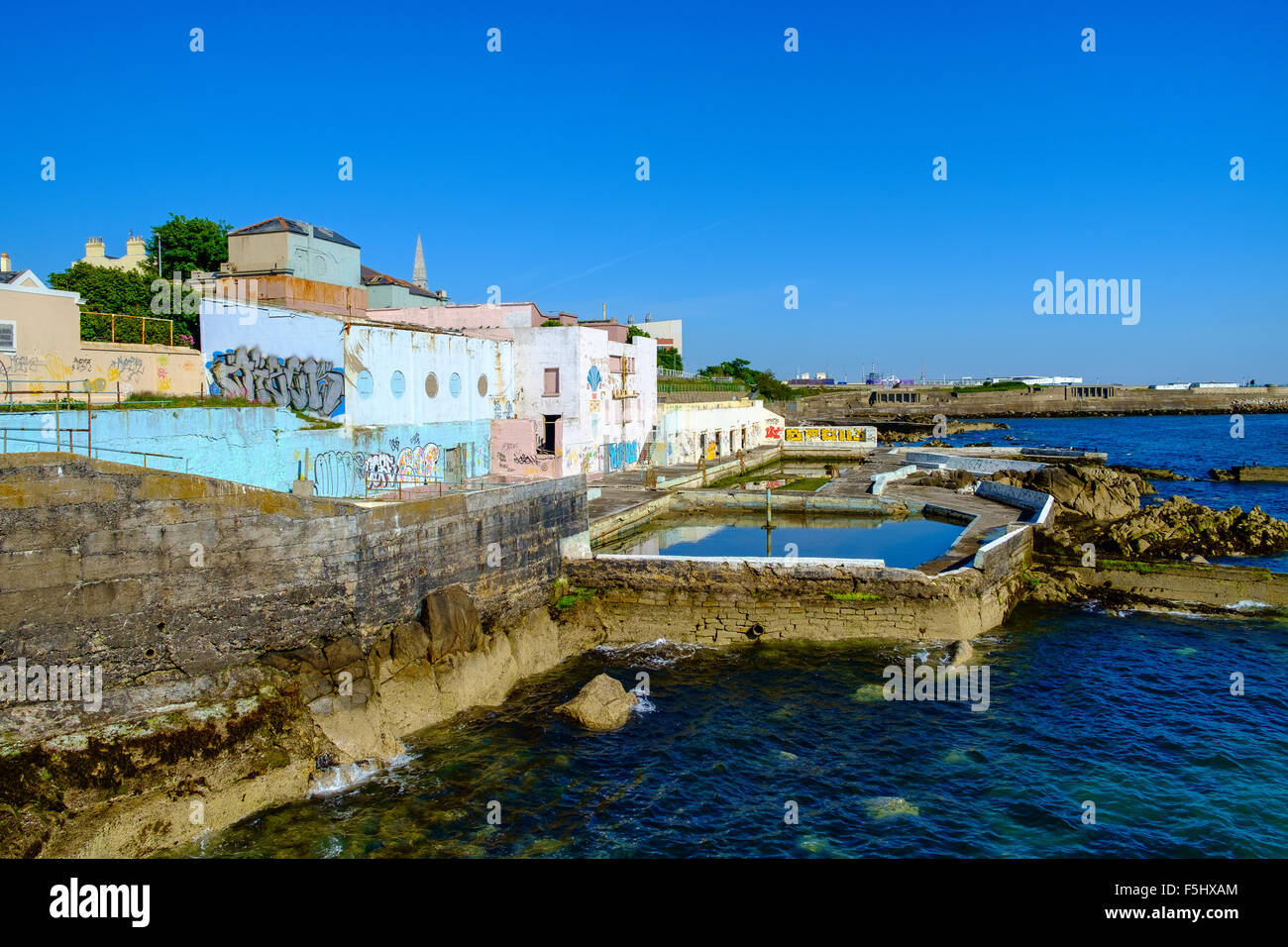 Dun Laoghaire derelitti bagni dublin Foto Stock