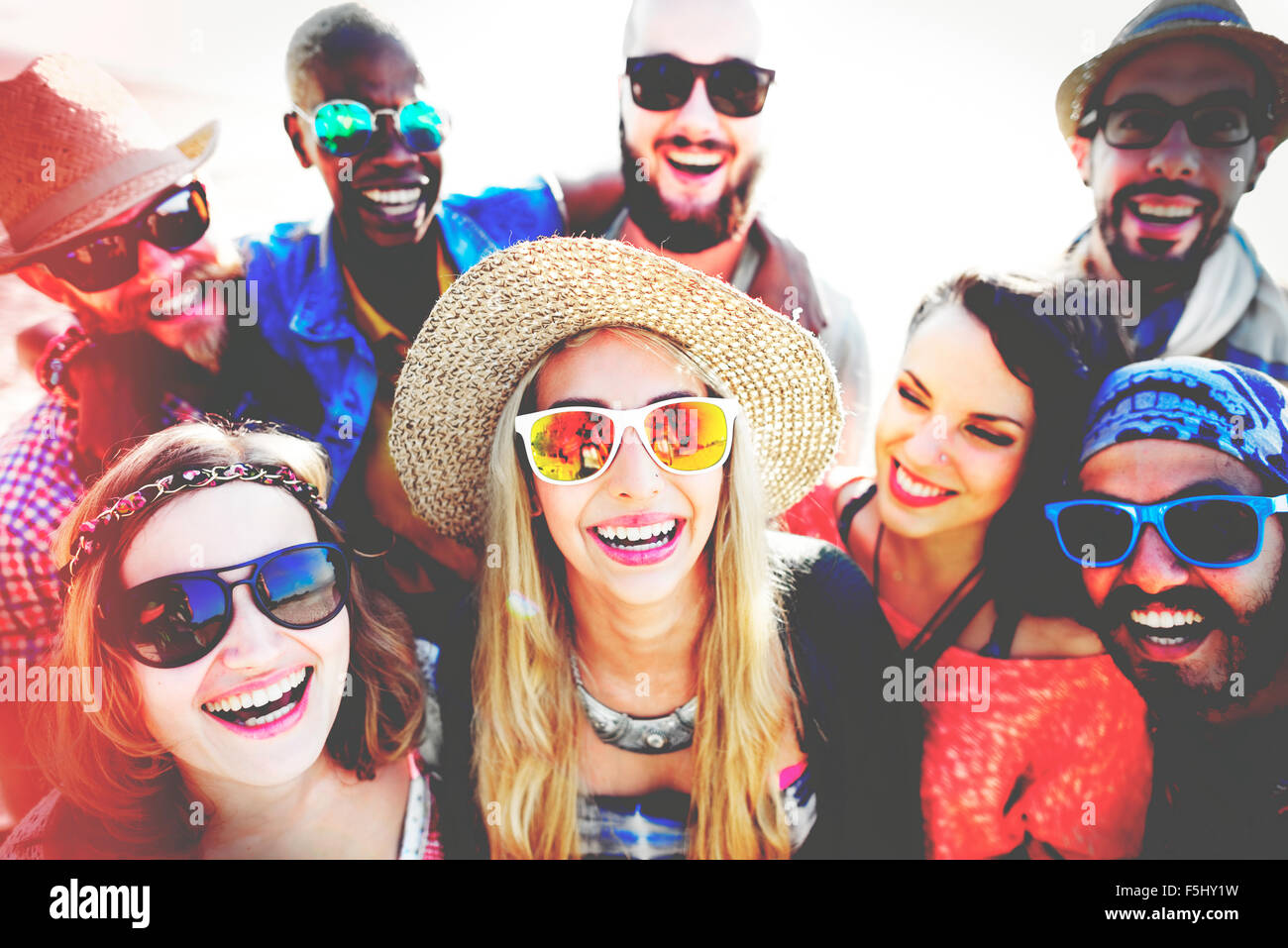 Il legame di amicizia Relax Estate spiaggia felicità Concept Foto Stock