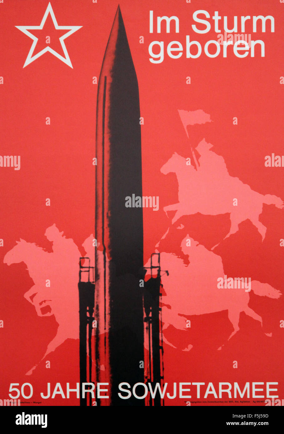 Cinquant'anni dell'esercito sovietico poster art stampa Foto Stock