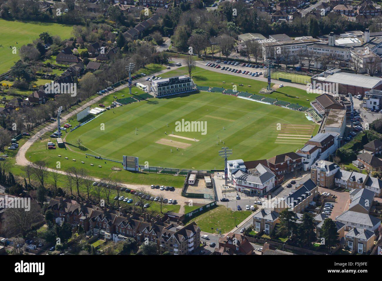 La St Lawrence Ground a Canterbury, casa del Kent County Cricket Club Foto Stock