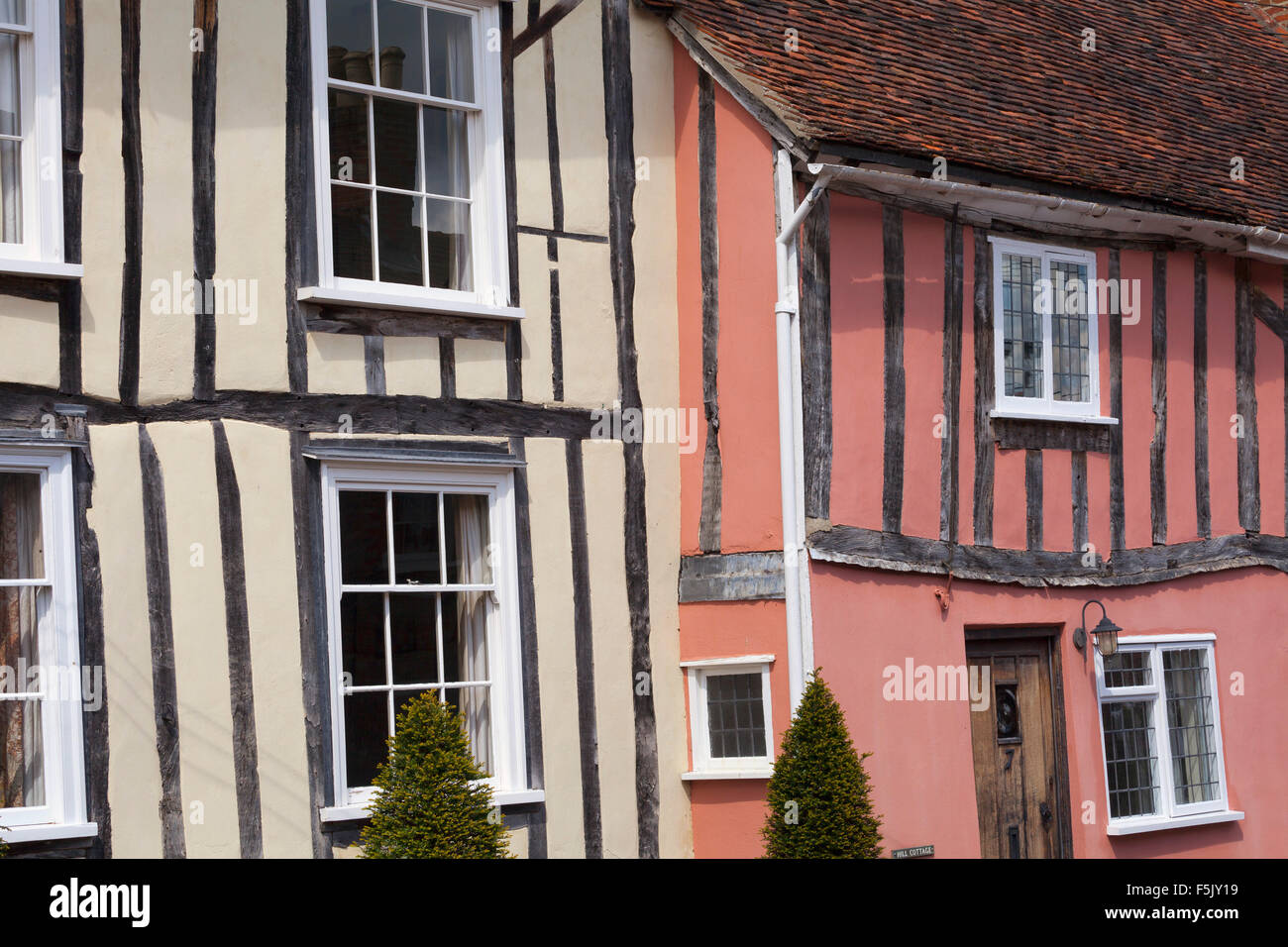 A struttura mista in legno e muratura edifici, Lavenham, Suffolk Foto Stock