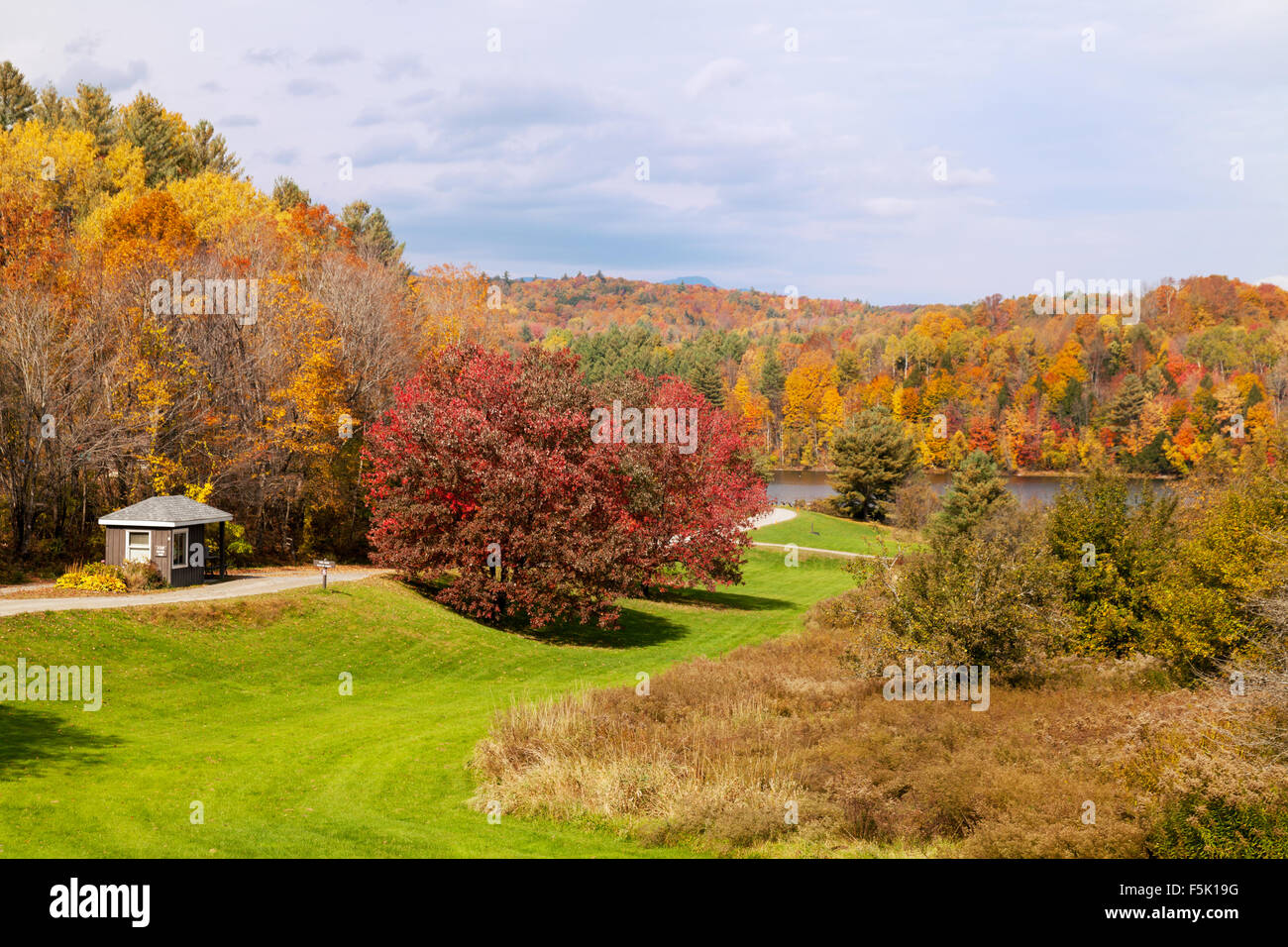 La Waterbury Center stato parco in autunno, Vermont VT USA Foto Stock