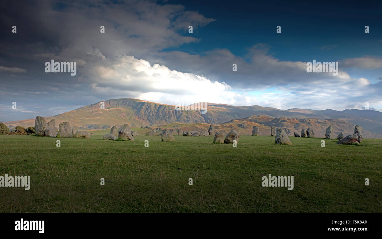 Castlerigg Stone Circle Near Keswick, Lake District, Cumbria, Regno Unito, GB Foto Stock