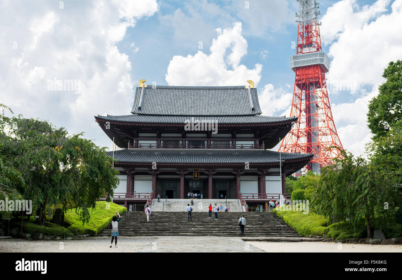 Tempio Zojo Ji Santuario a Tokyo in Giappone. Foto Stock