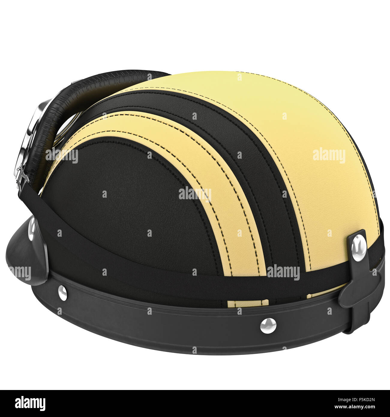 In cuoio nero casco per motociclisti Foto Stock In cuoio nero casco per motociclisti Foto Stock