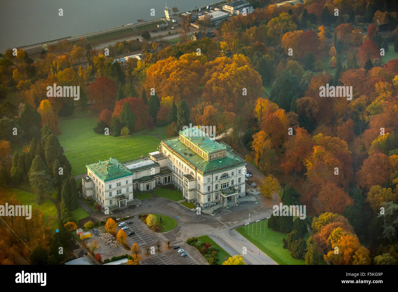 Villa Hügel al lago Baldeney, ex casa di famiglia della famiglia Krupp, Foto Stock
