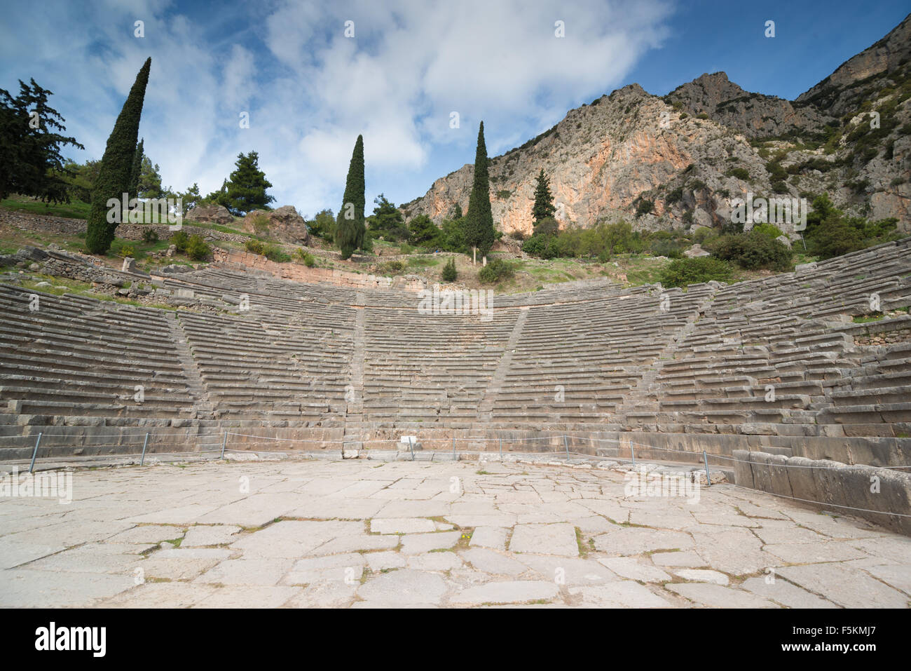 Il sito archeologico di Delfi è stata iscritta sulla lista del Patrimonio Mondiale dell'UNESCO. Anfiteatro Foto Stock