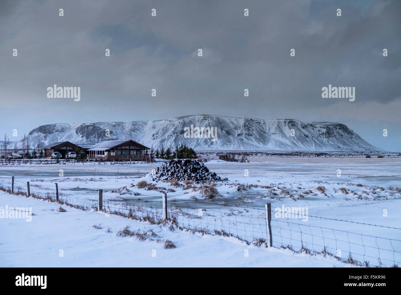 Area rurale nei pressi di Selfoss città, Islanda Foto Stock