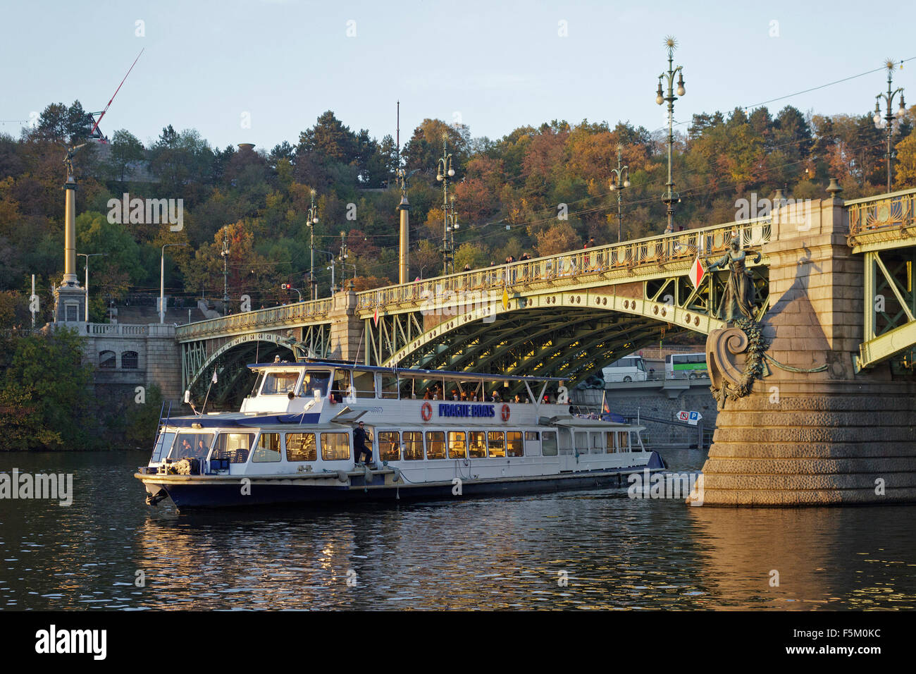 Čech Ponte Čechův (PI), il fiume Vltava, Praga, Repubblica Ceca Foto Stock