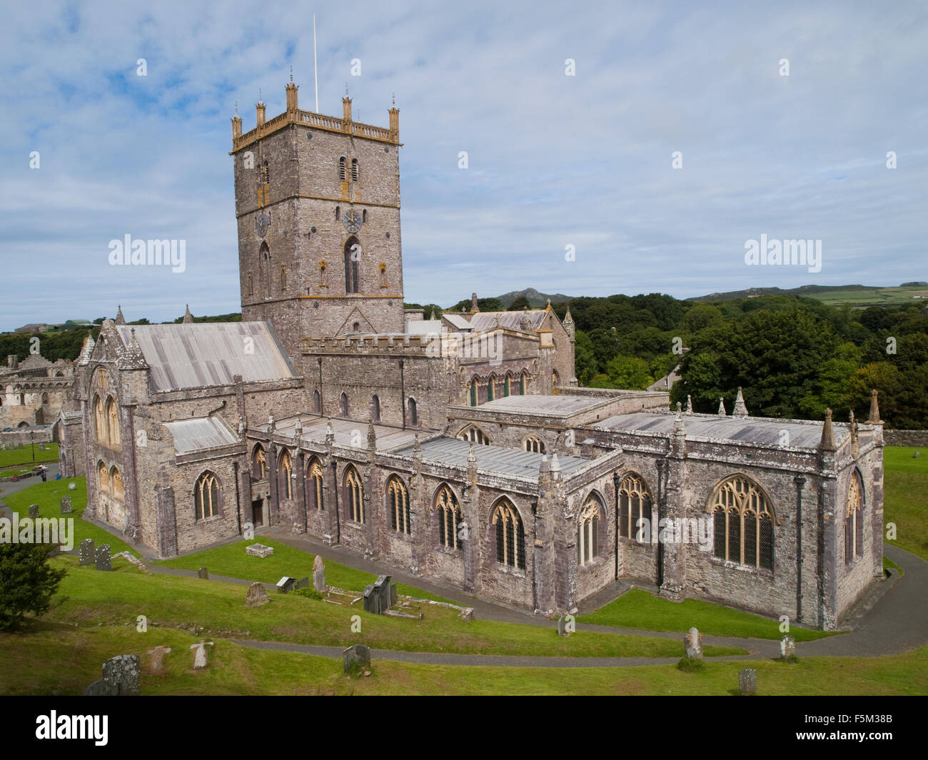 St Davids Cathedral, Pembrokeshire Wales UK Foto Stock