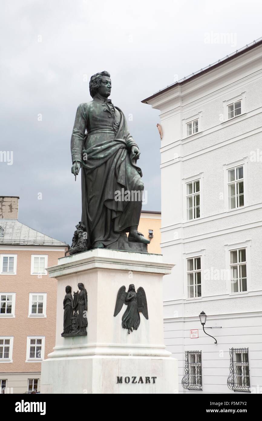 Statua di Mozart, Salzberg, Austria Foto Stock