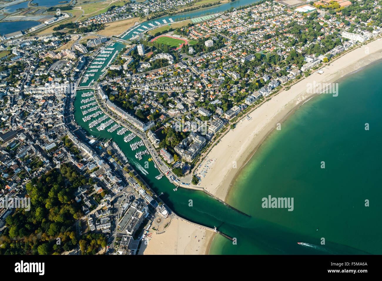 Le Pouliguen (costa ovest della Francia): Baia di La Baule Foto Stock