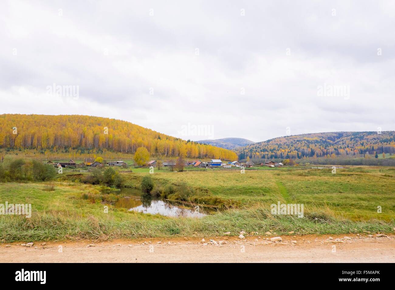 Rurale scena, Ural, Russia Foto Stock