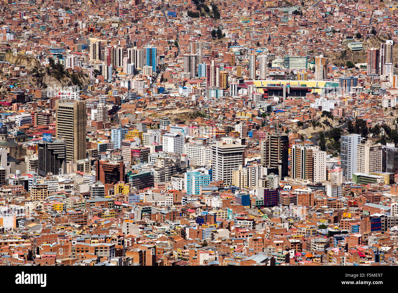 La Paz in Bolivia. La Paz sarà probabilmente la prima città capitale del mondo che dovrà essere in gran parte abbandonato a causa della mancanza Foto Stock