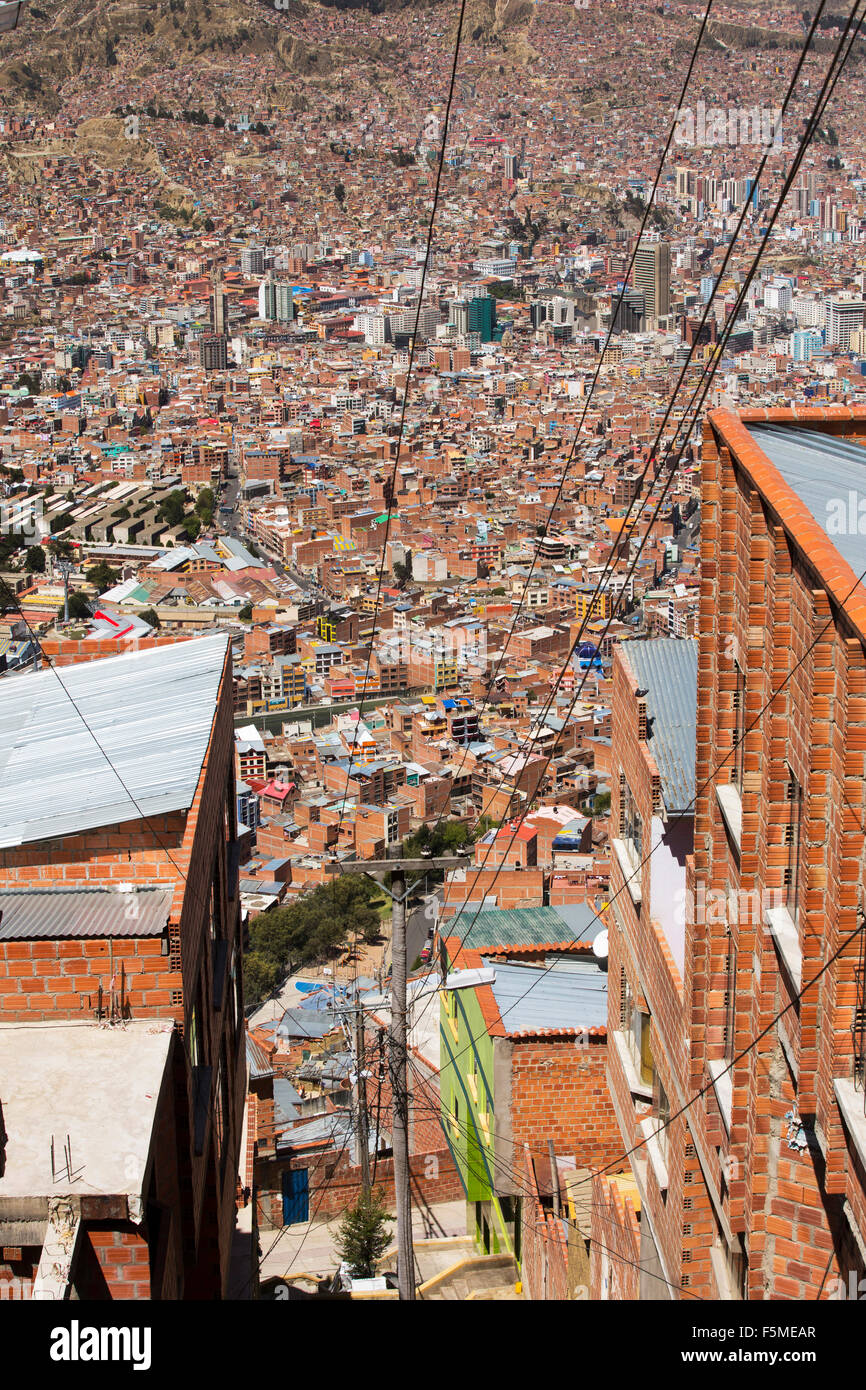 La Paz in Bolivia. La Paz sarà probabilmente la prima città capitale del mondo che dovrà essere in gran parte abbandonato a causa della mancanza Foto Stock